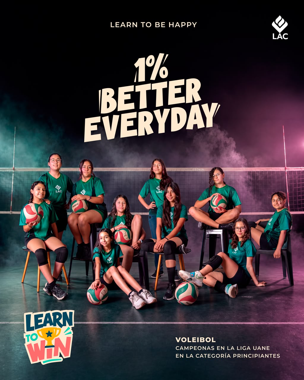 Equipo de voleibol LAC, campeonas de la Liga UANE